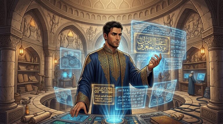 يوسف الباحث في فيزياء المعلومات يحلّل مخطوطات سقوط الإمبراطورية الساسانية وفق سنن التاريخ الكوانتية