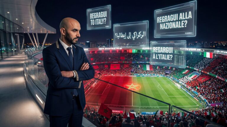 وليد الركراكي يعطي تعليماته التكتيكية على حافة الملعب — تحليل تكتيكي لهندسة المنتخب المغربي